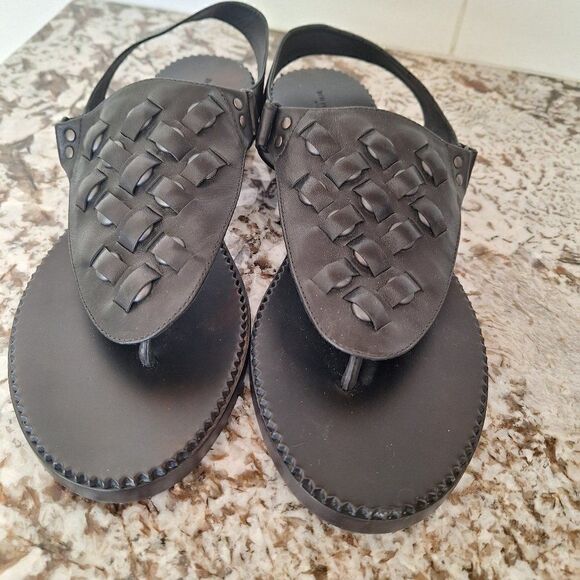 Bottega Venetta Leather Slingback Sandals Size 41 - Picture 1 of 8
